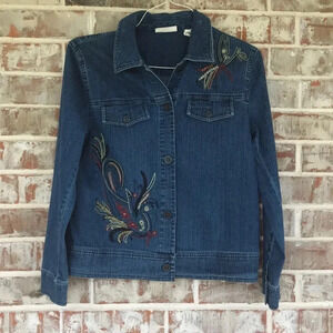 Marsh Landing Blue Embroidered Beaded Denim Jacket